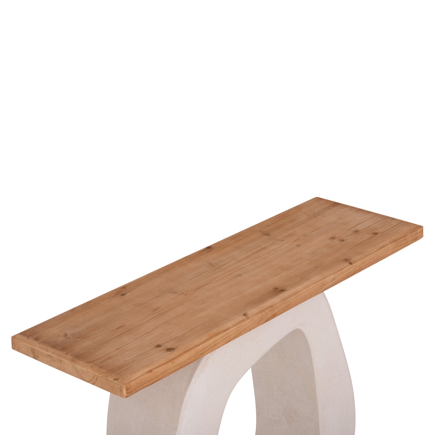 Конзола серия SANTORINI плот от смърчова дървесина - MDF основа в цвят офуайт 120x38x83Hсм.