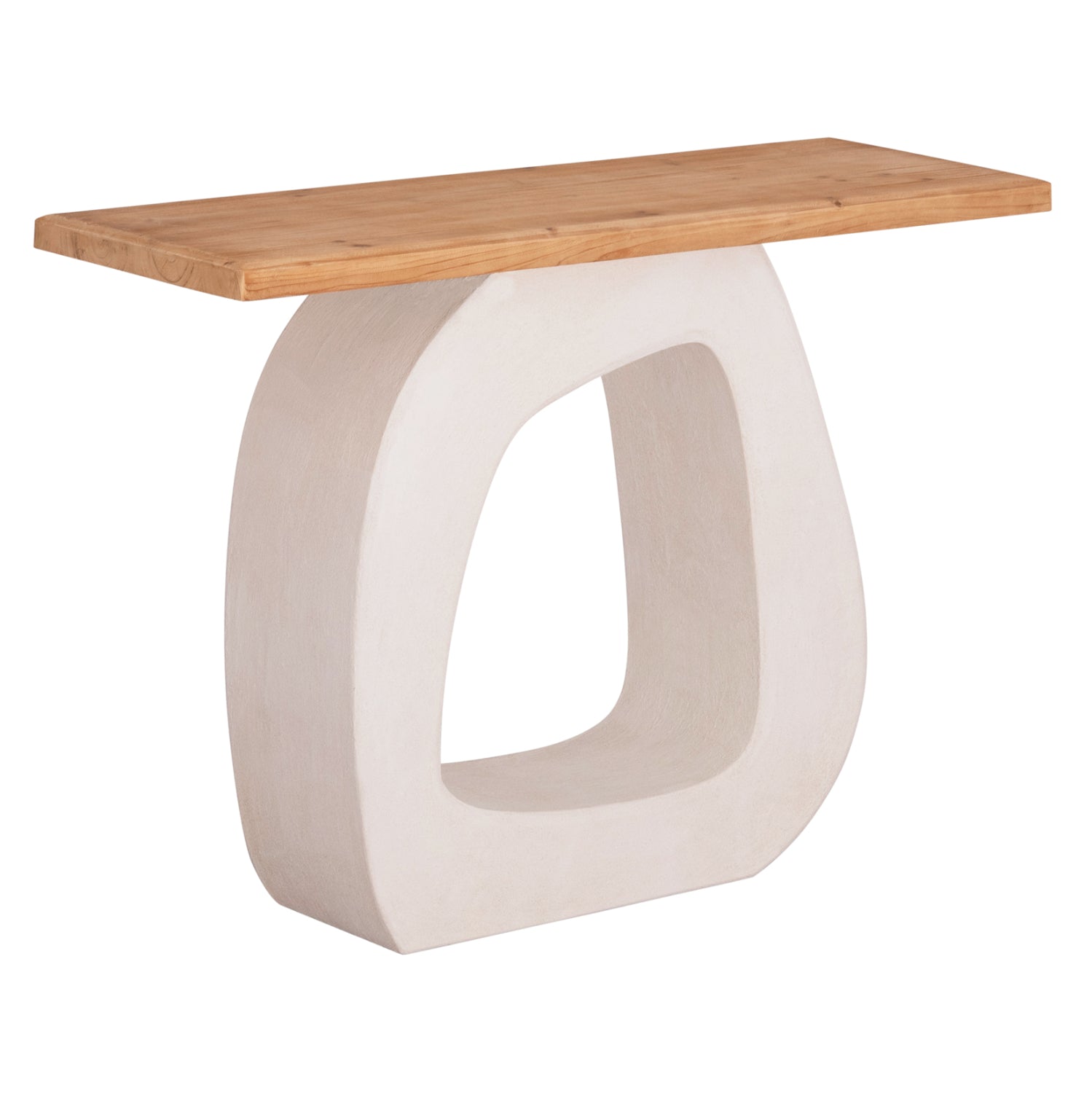 Конзола серия SANTORINI плот от смърчова дървесина - MDF основа в цвят офуайт 120x38x83Hсм.