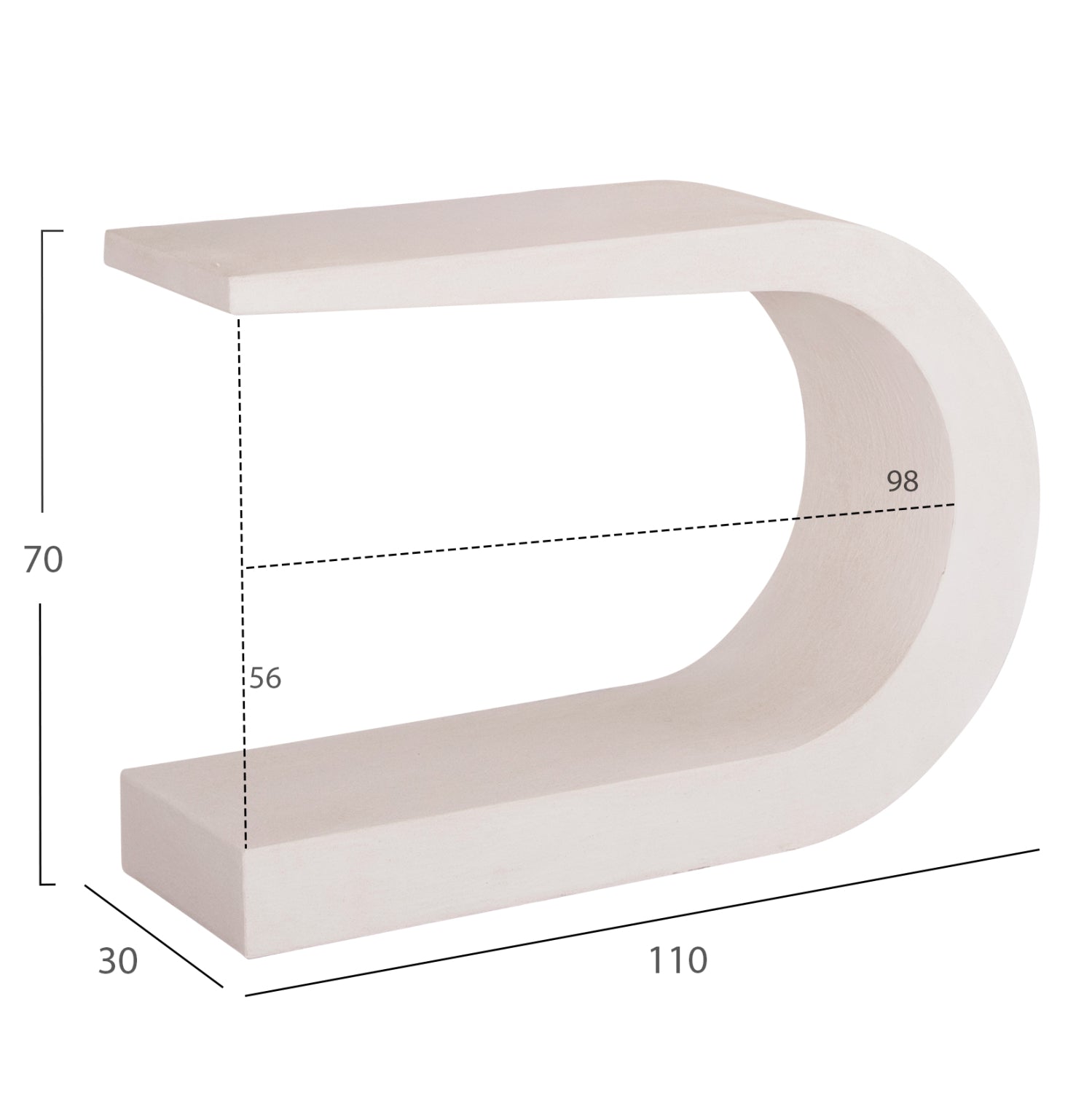 Конзола серия SANTORINI MDF в цвят офуайт 110x30x70Hсм.