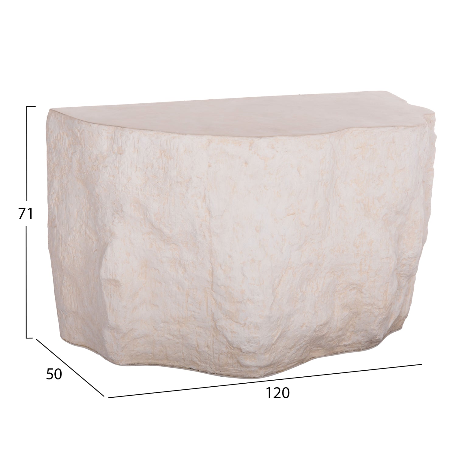 Конзола ROCK INTERON фиброцимент в бяло--120x50x71Hcm.