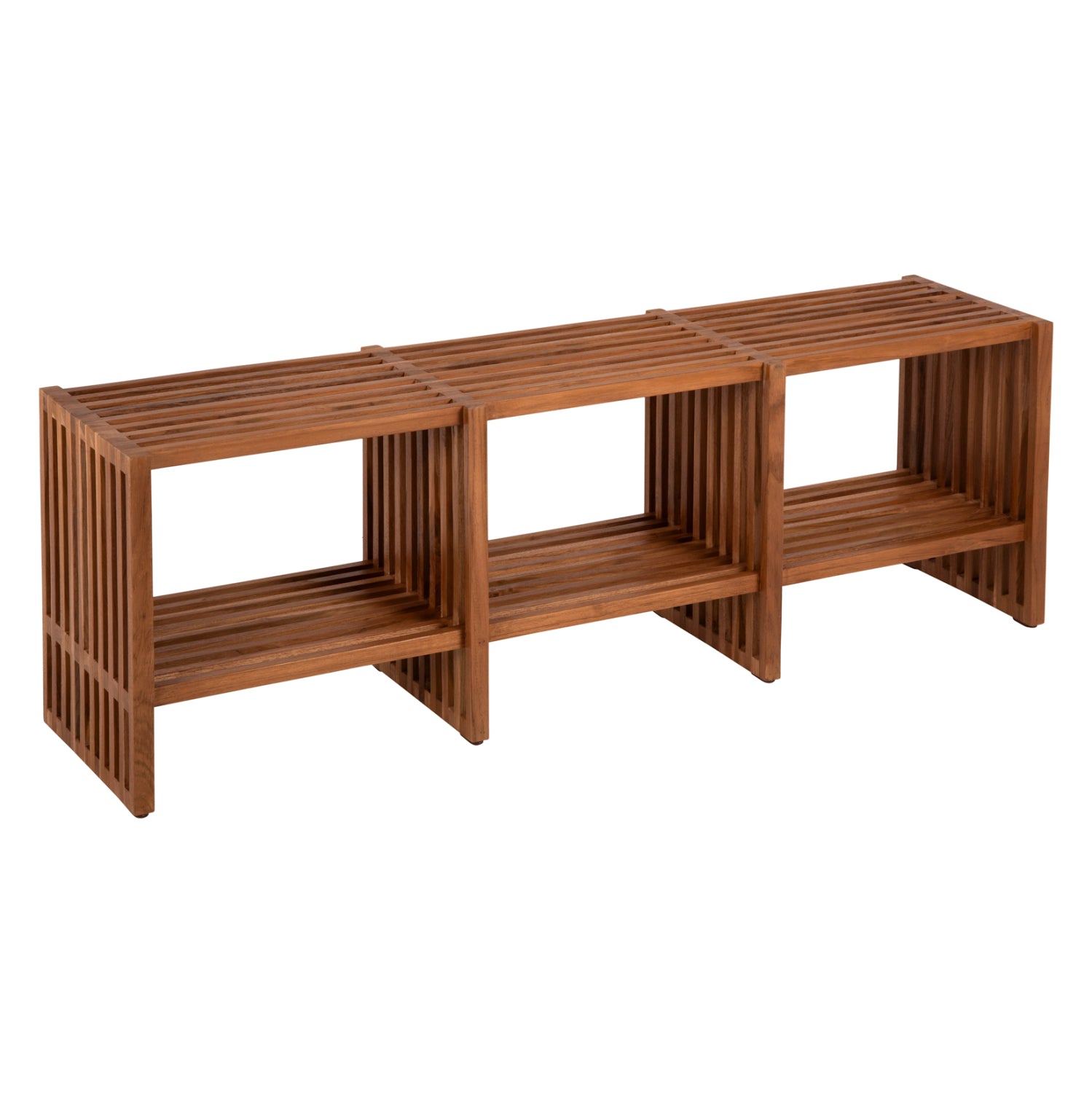 Конзола NYA от масивен тиков дървен материал в естествен цвят 130x29,5x46H cm.