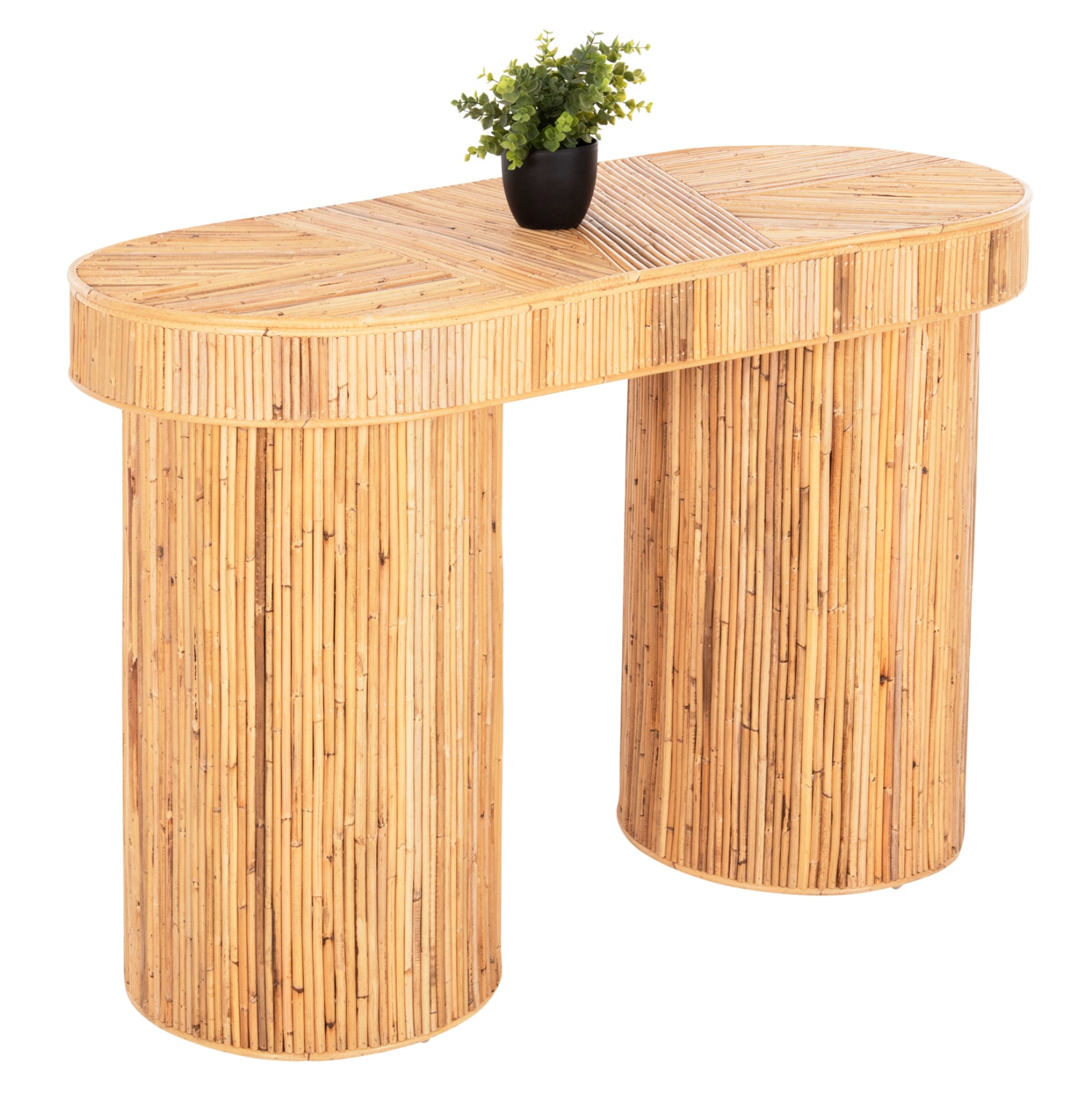 Овална конзола GATSBY естествен ратан в натурален цвят 110x45x74,5Hсм.