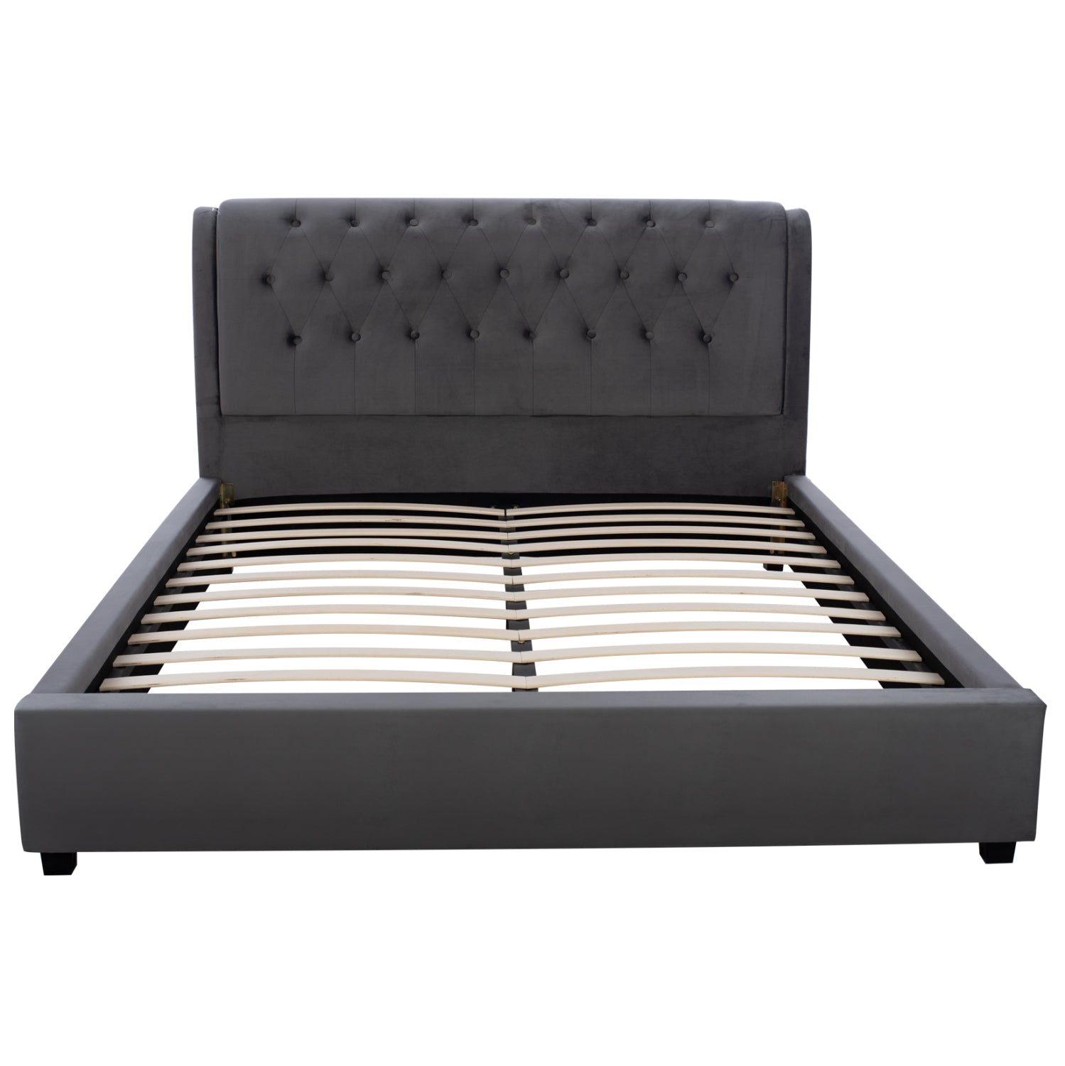 Легло Odalys 150x200 кадифена материя сиво 164x223x100 см.