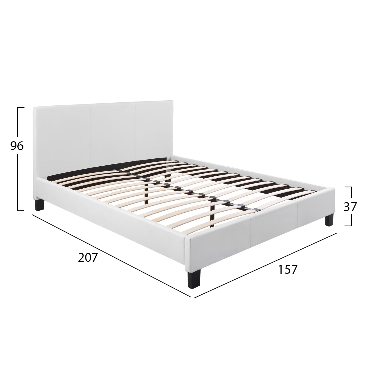 Легло Becca с бял PU 150x200 см