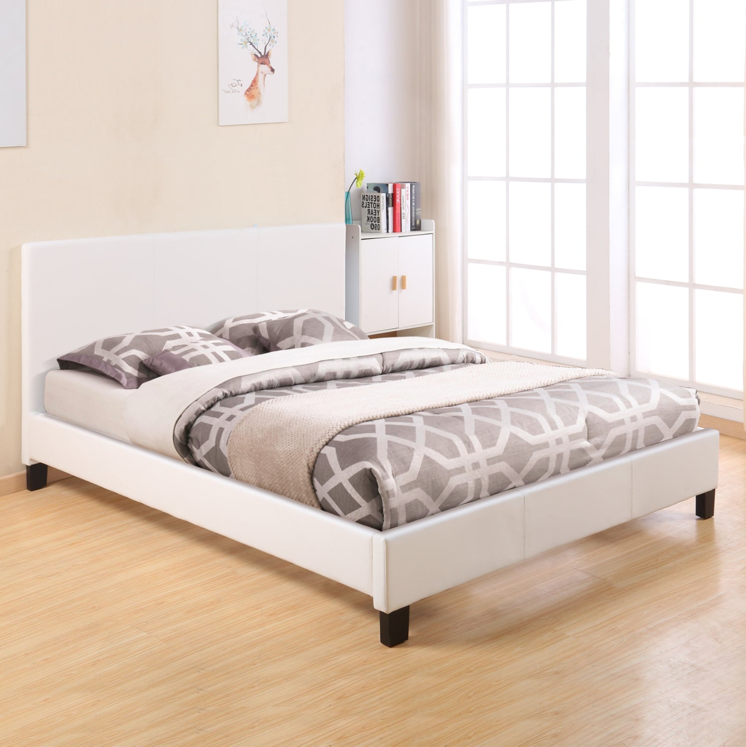 Легло Becca с бял PU 150x200 см