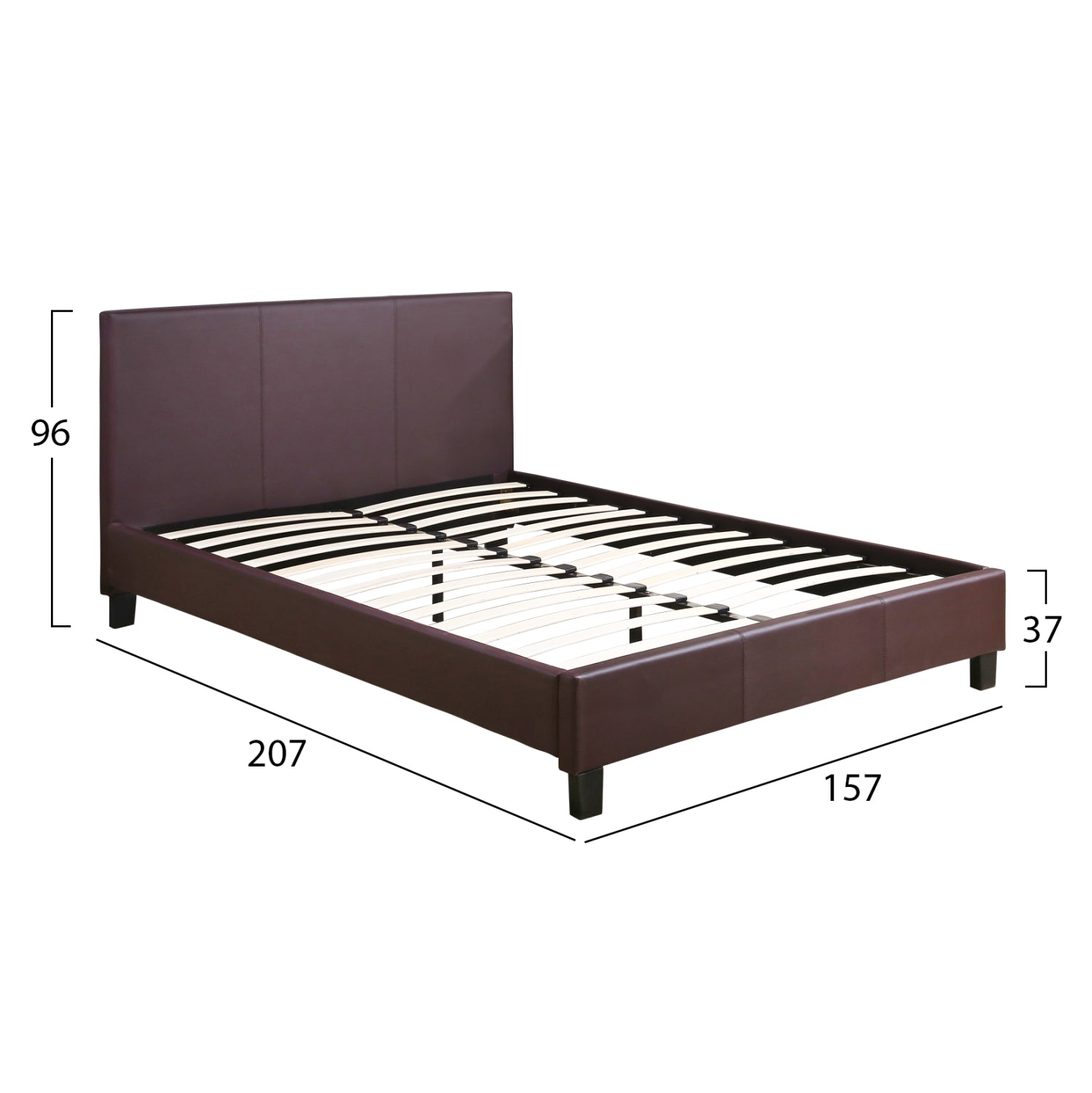 Легло Becca с кафяв PU 150x200 см