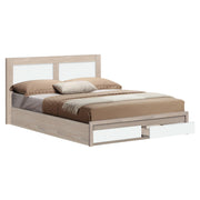 Легло CAPRI с 2 чекмеджета сонома-бяло за матрак 150x200 см.