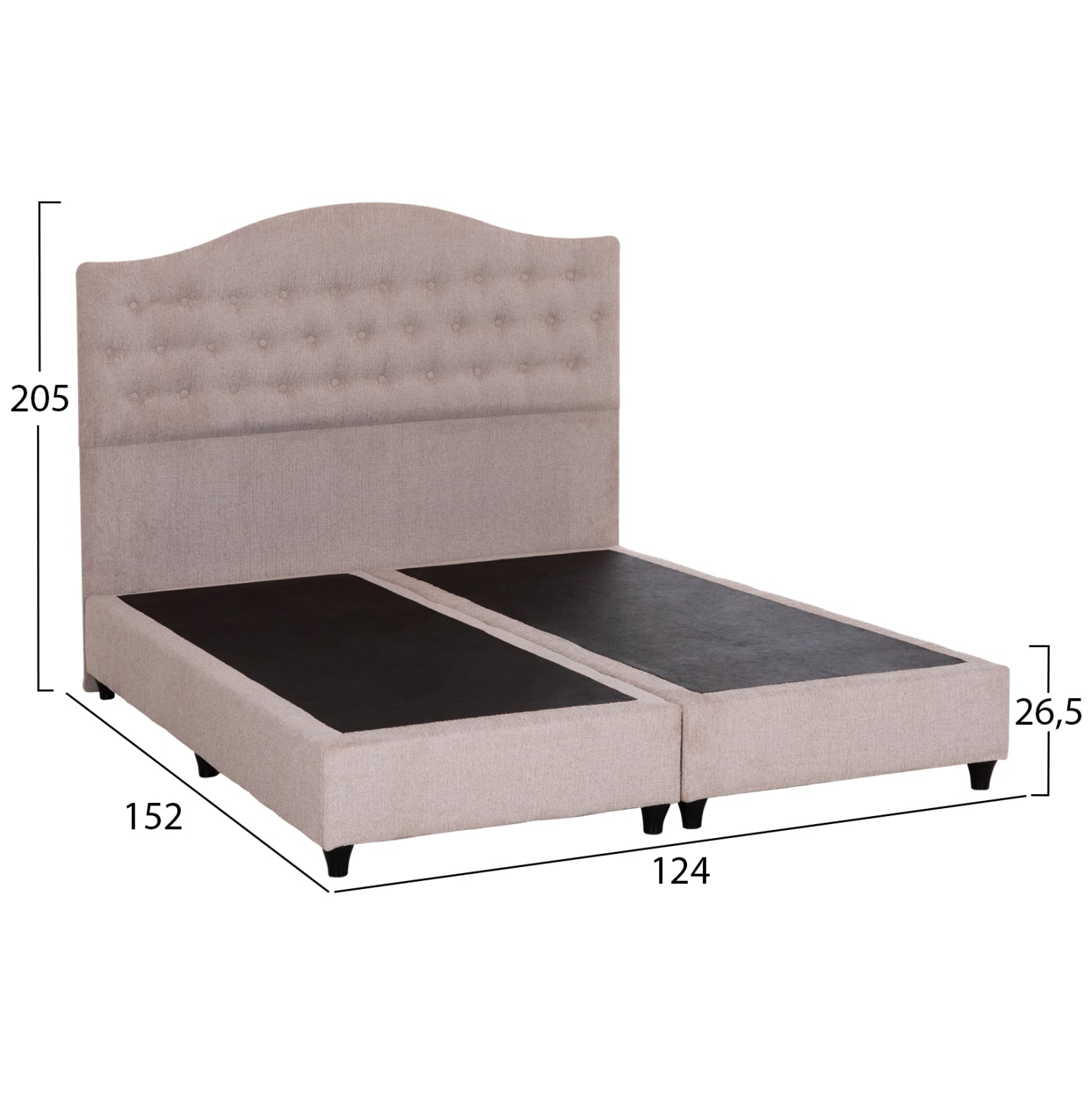 Легло MALENA бежова тъкан тип NUBUCK за матрак 150x200cm