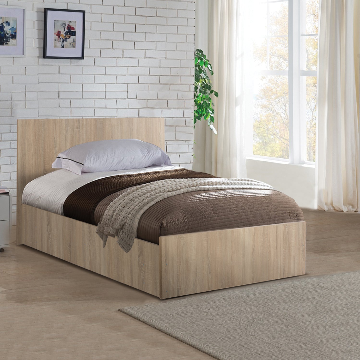Единично легло 90x200, дъб Sonoma