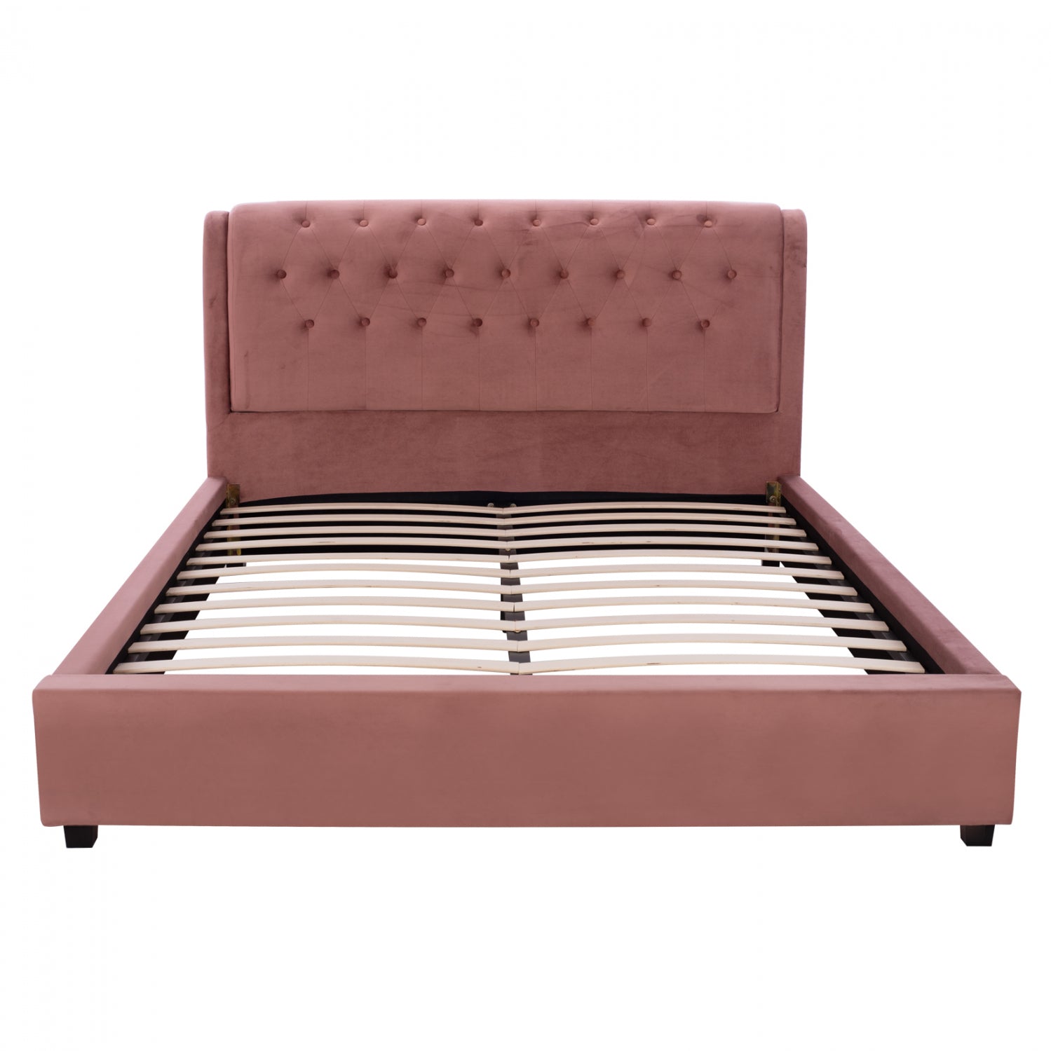 Легло Odalys 150x200 кадифена материя прасковено розово 164x223x100 см.