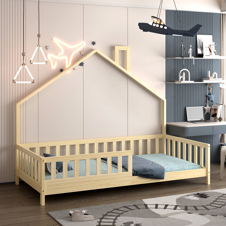 Детско легло Montessori от естествен бор 190x90 см