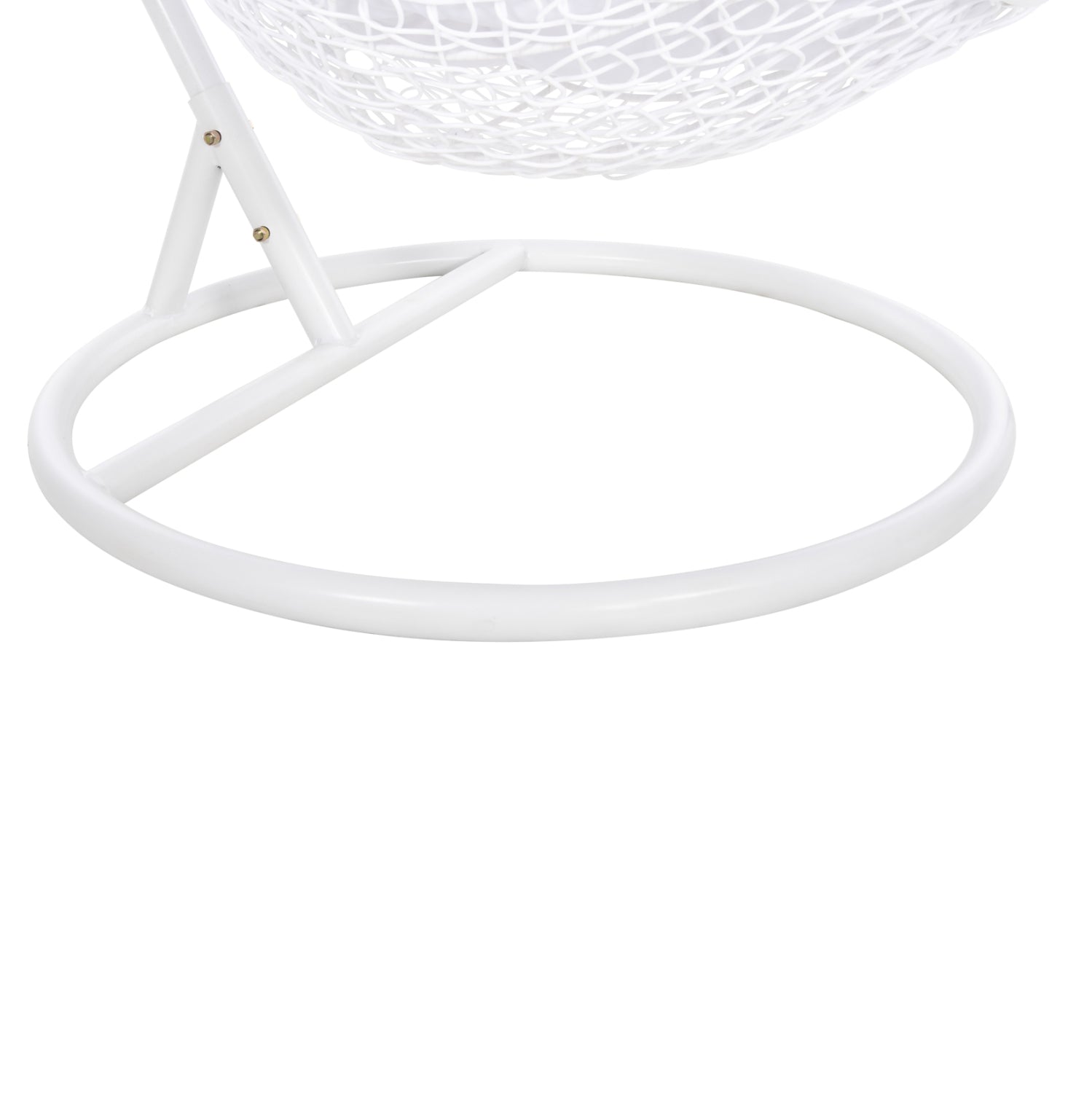 Висящо гнездо MILLIE метал - синтетичен ратан с бели възглавници Φ95x195Hcm.