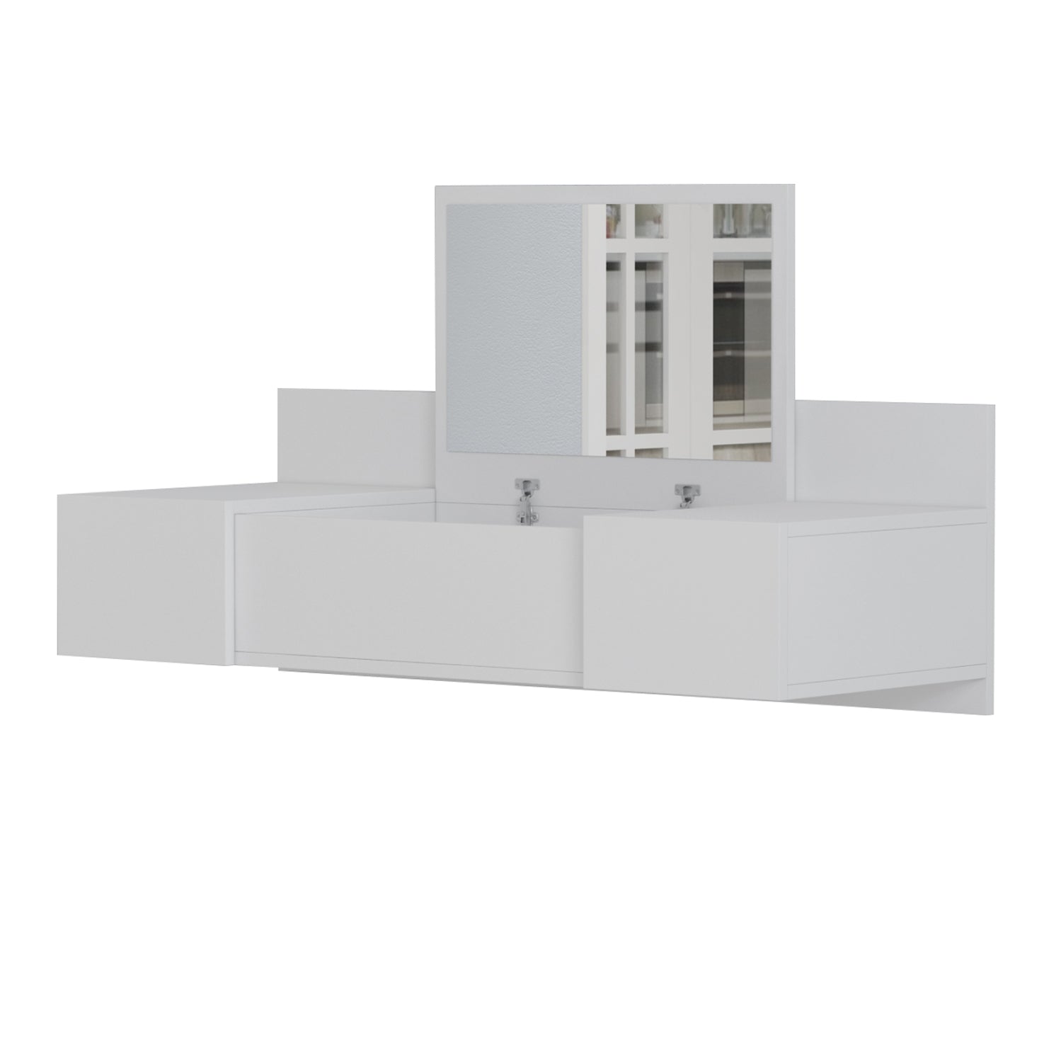 Стенно монтирана тоалетка LINDE меламин в бяло 100x39x33Hсм.