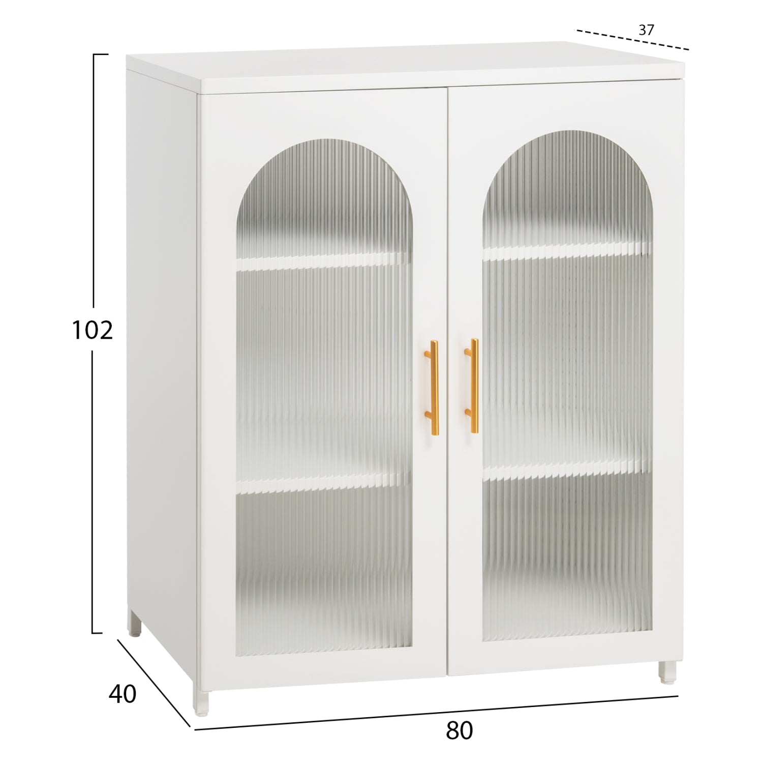 Метален шкаф за витрина CARIL Бял 80x37-40x102Hсм.