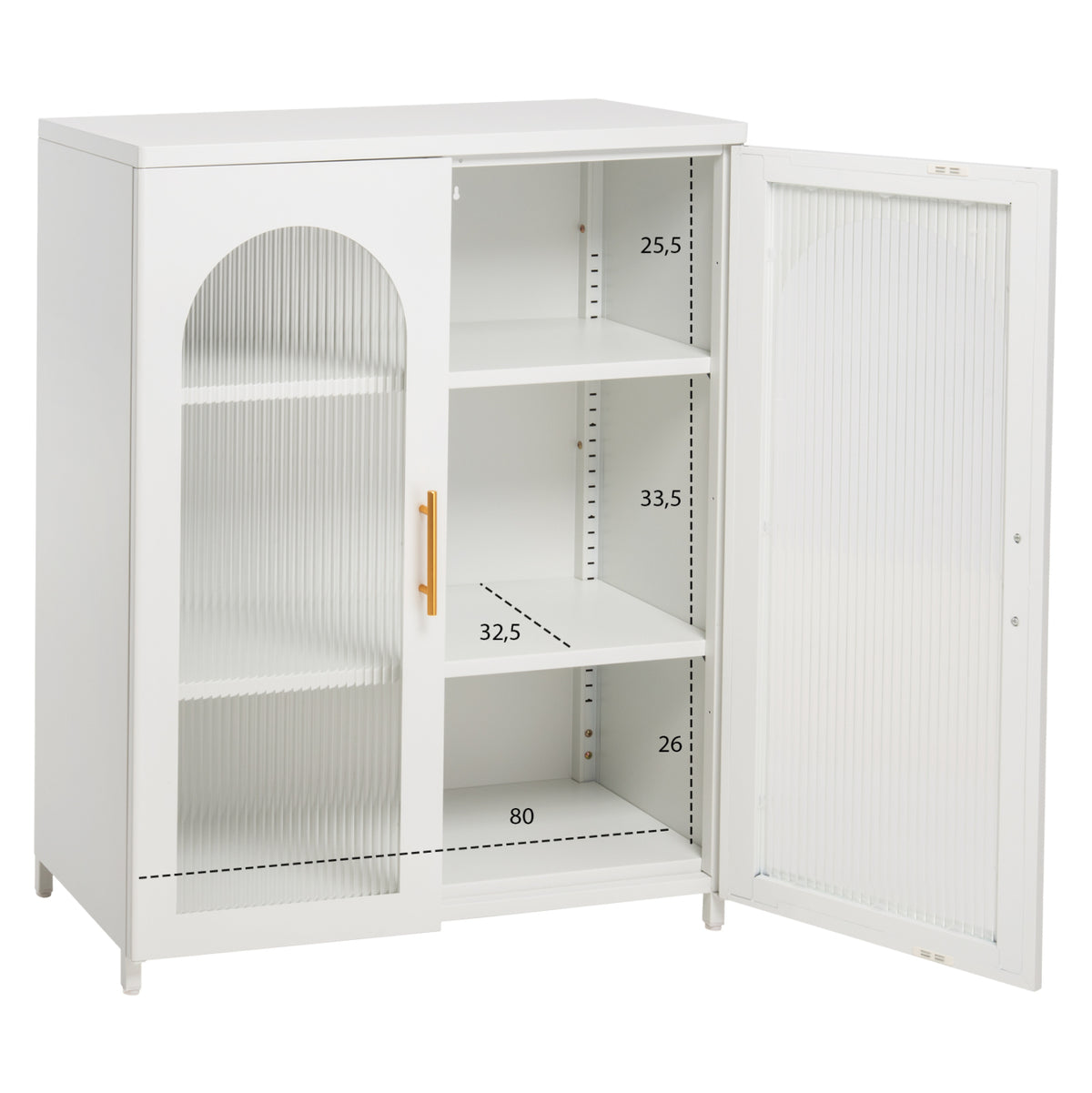 Метален шкаф за витрина CARIL Бял 80x37-40x102Hсм.
