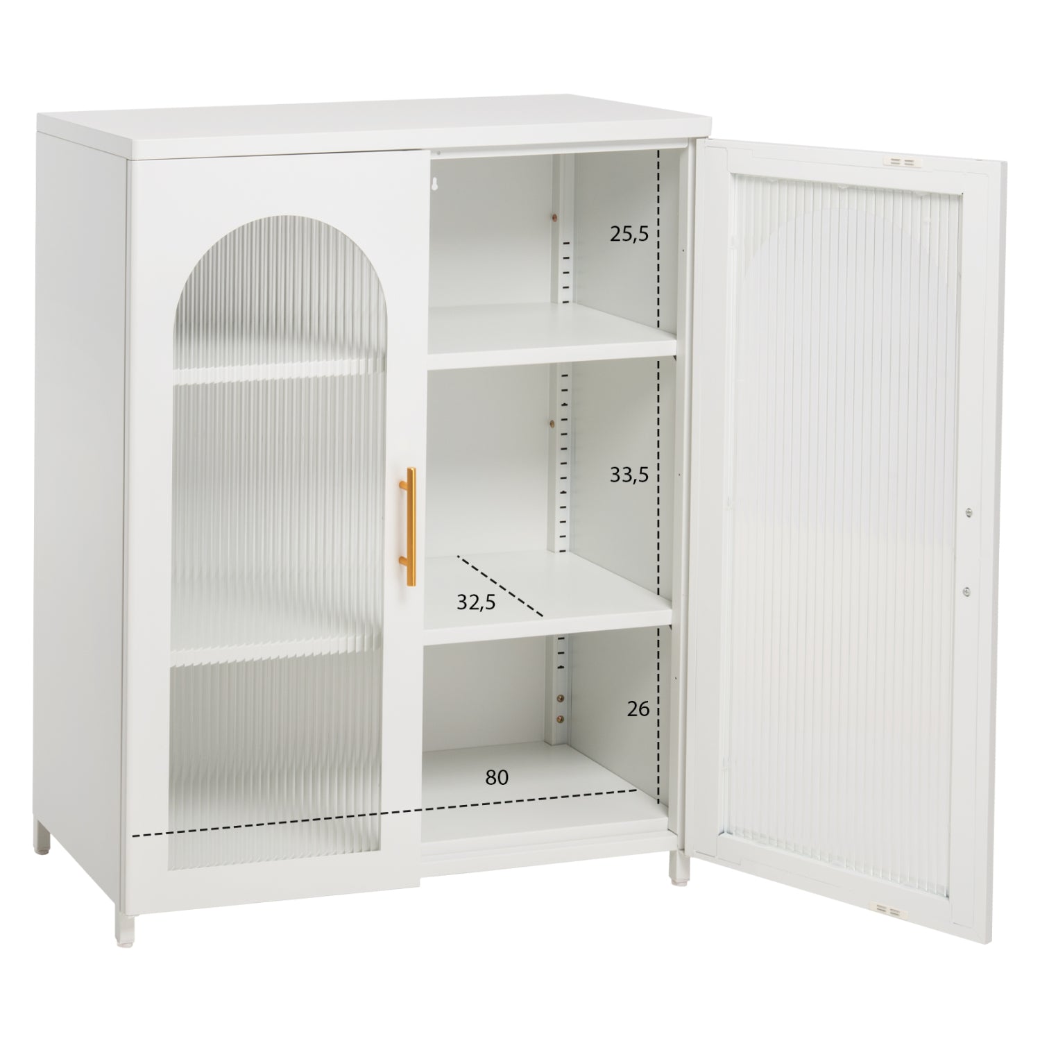 Метален шкаф за витрина CARIL Бял 80x37-40x102Hсм.