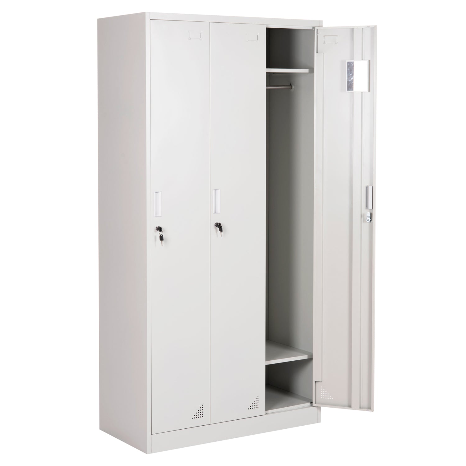 Метален тройно шкаф с ключалки ALTONA сив 90x45x185Hсм.