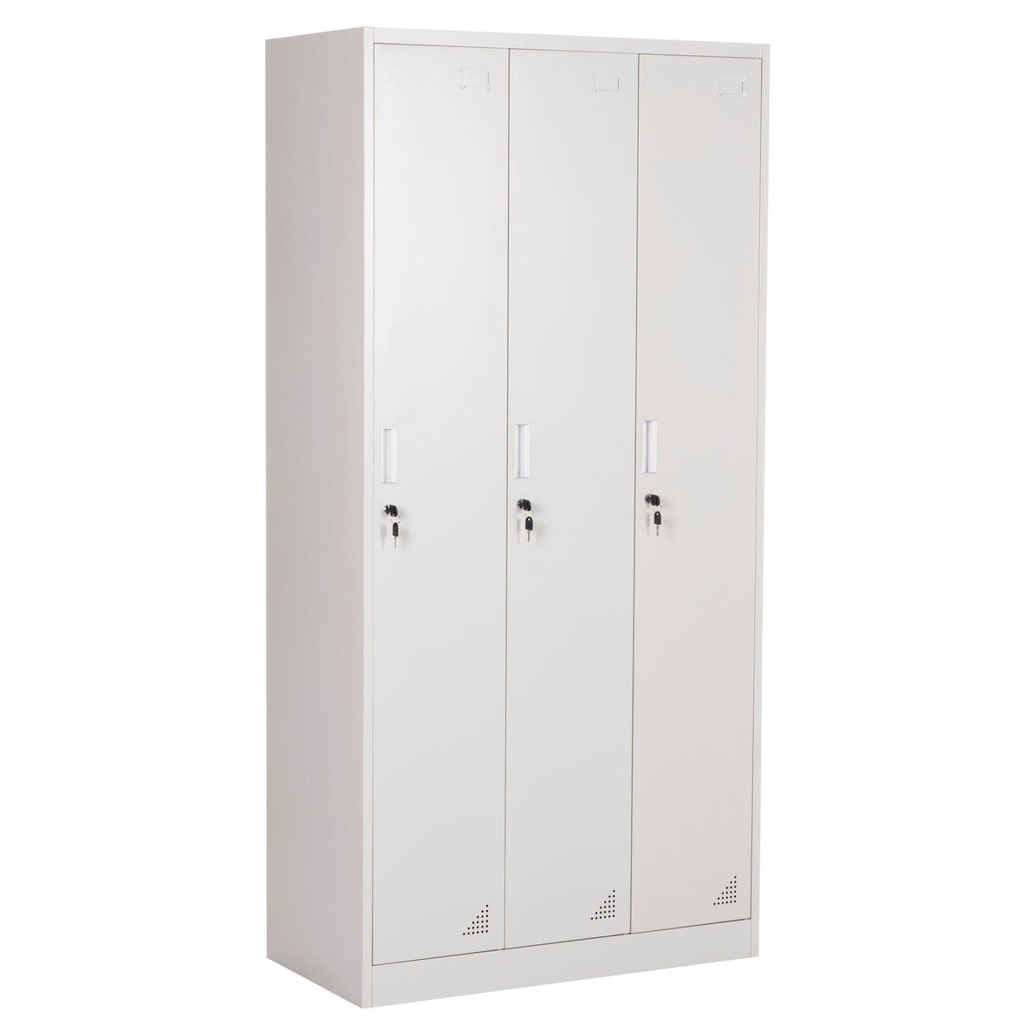 Метален тройно шкаф с ключалки ALTONA сив 90x45x185Hсм.