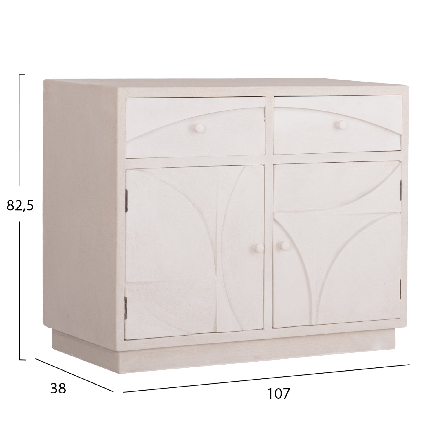Буфет серия SANTORINI MDF в слонова кост с 2 чекмеджета и 2 врати 107x38x82.5Hсм.
