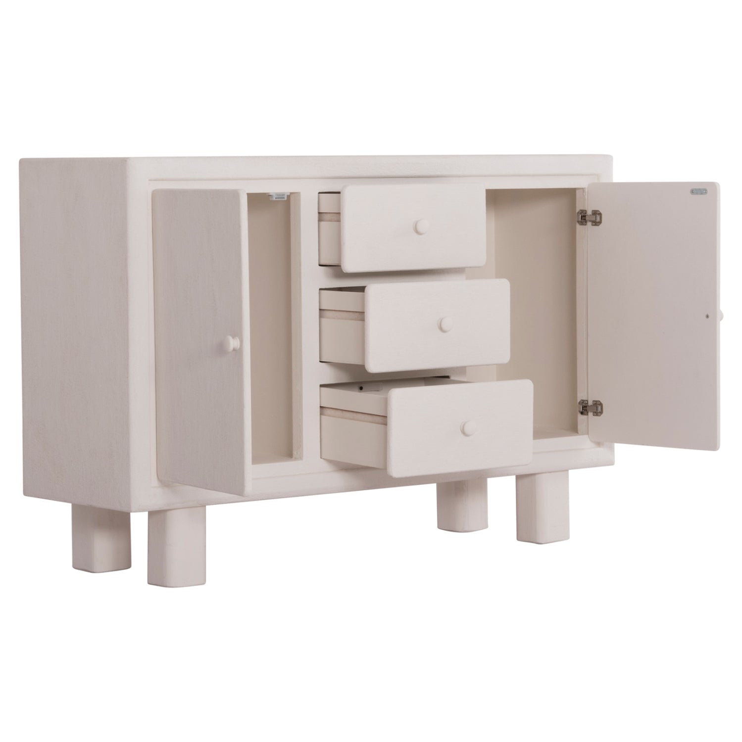 Буфет серия SANTORINI MDF в слонова кост с 3 чекмеджета и 2 врати 120x38x80Hсм.