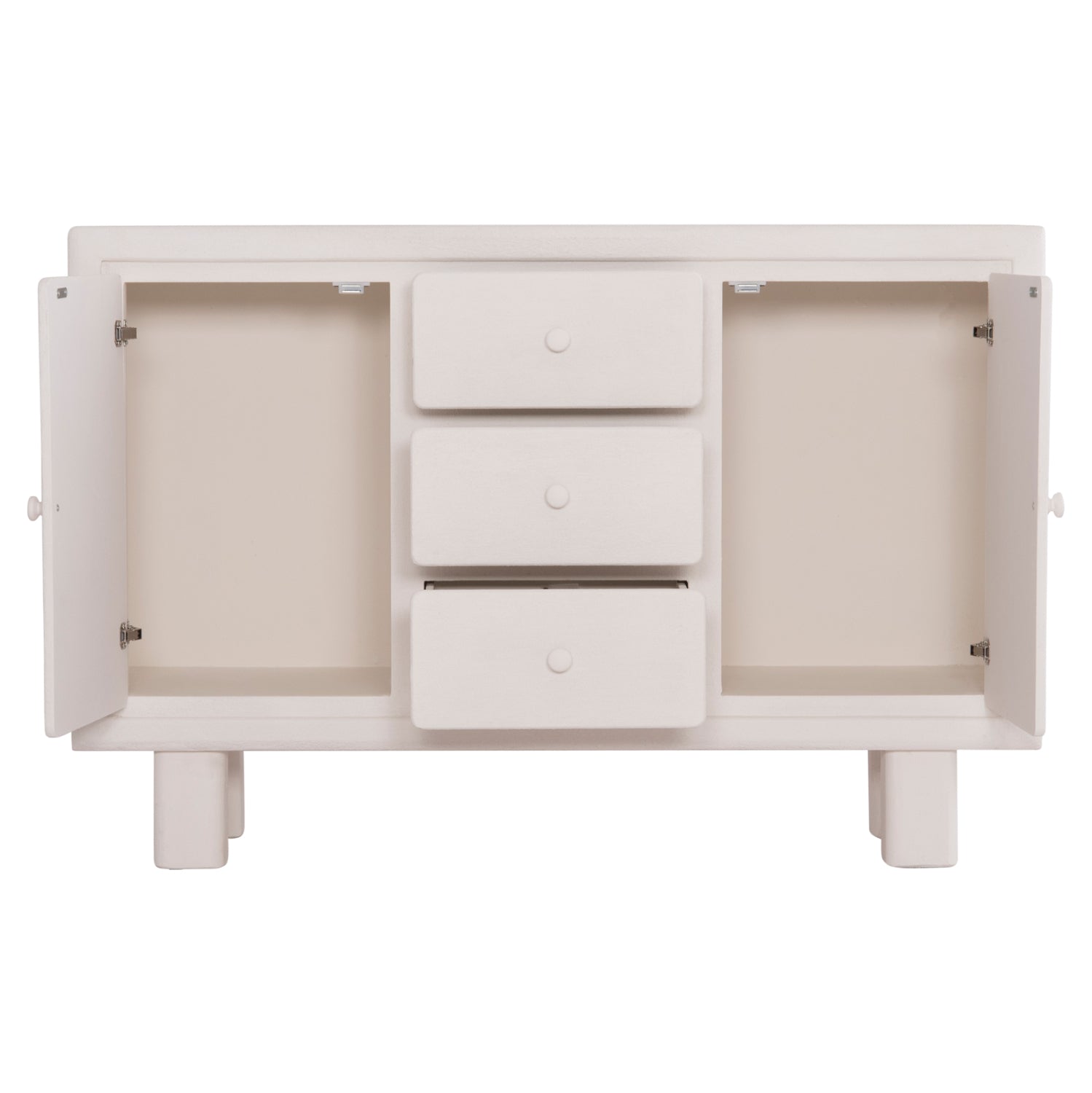 Буфет серия SANTORINI MDF в слонова кост с 3 чекмеджета и 2 врати 120x38x80Hсм.