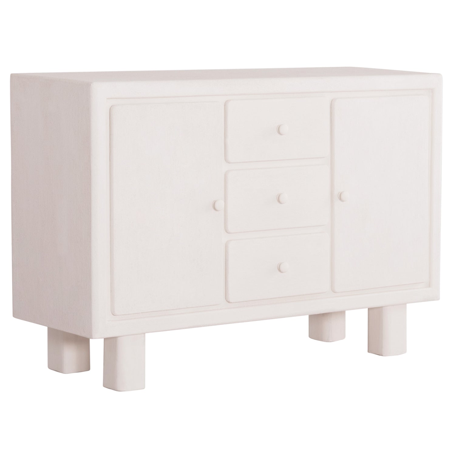 Буфет серия SANTORINI MDF в слонова кост с 3 чекмеджета и 2 врати 120x38x80Hсм.