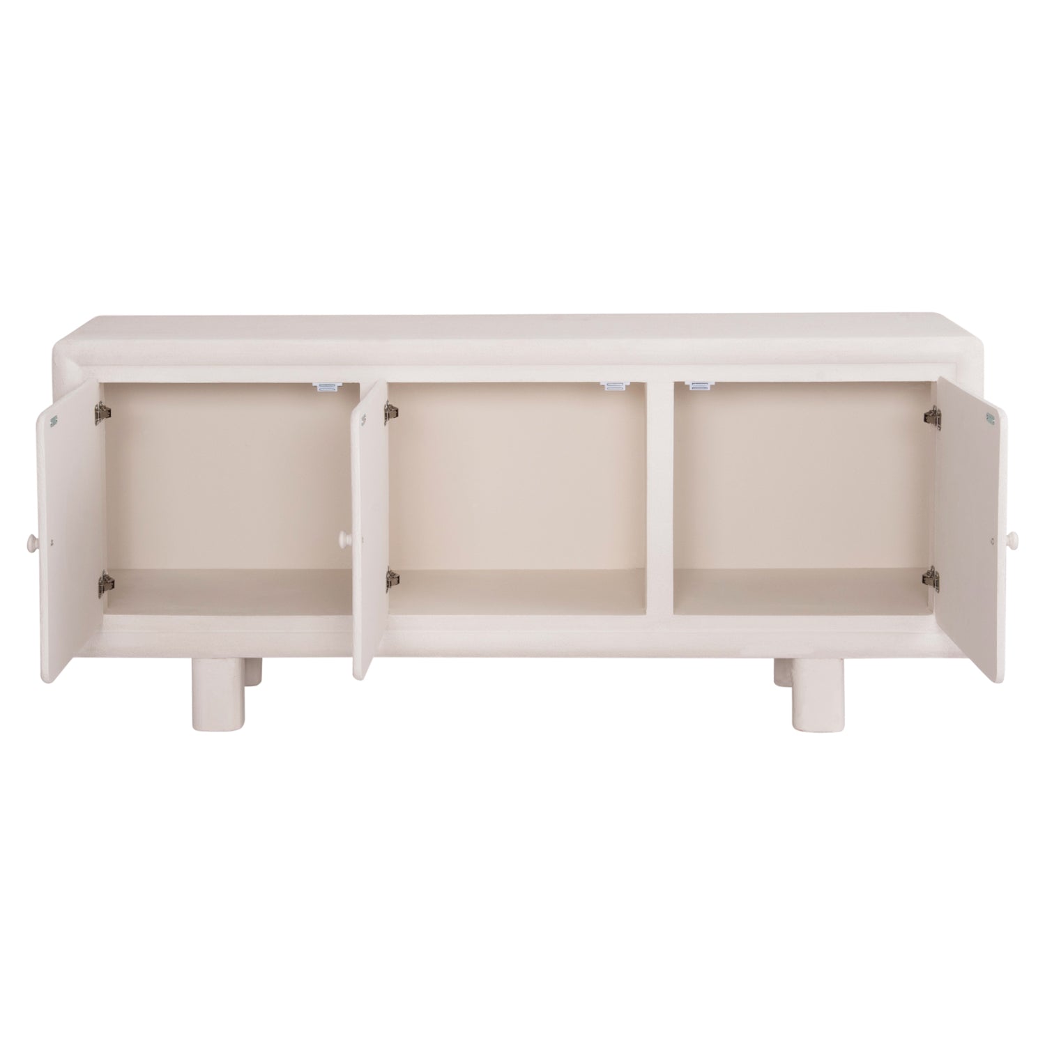 БУФЕТ СЕРИЯ SANTORINI MDF В ЦВЯТ ОФ-УАЙТ - 3 ВРАТИ 140x38x64Hсм.