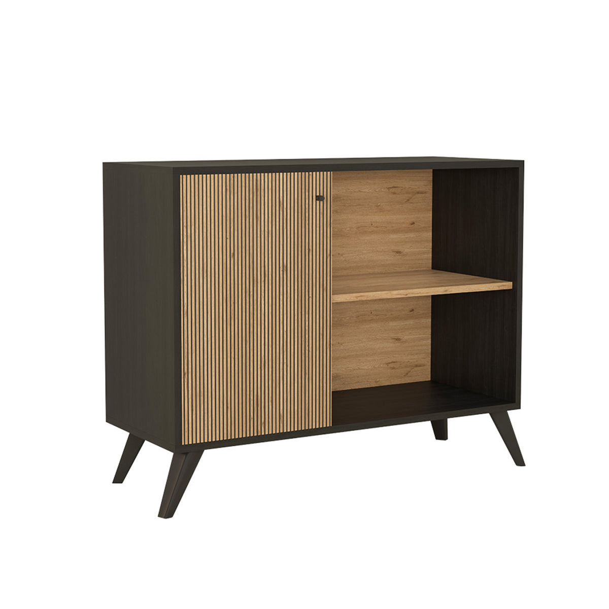 Буфет KRUDEN меламин черно-натурално 100x40x78.5Hсм.