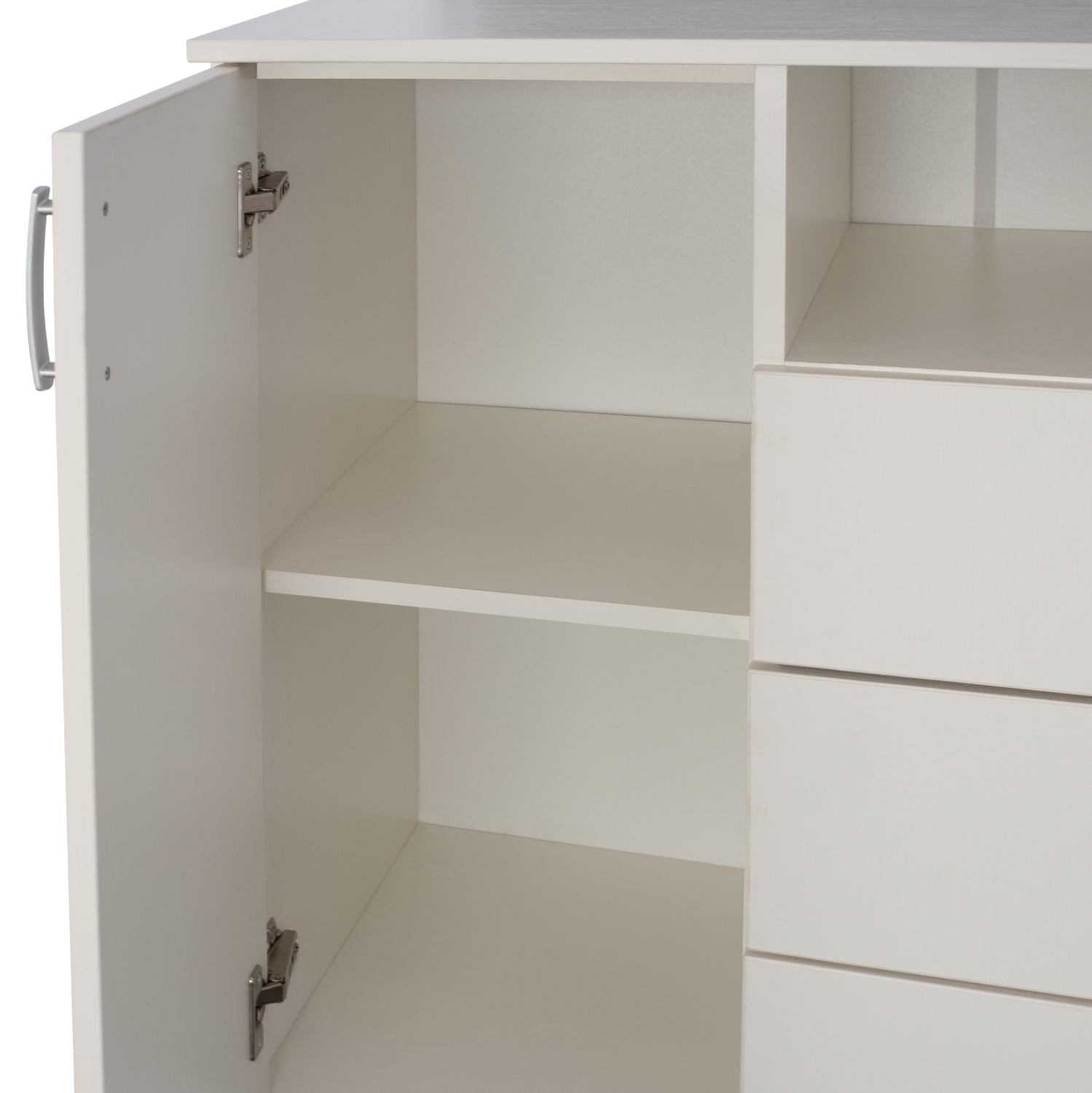 Буфет с 2 врати и 3 чекмеджета Adler бял 120x45x85 см.