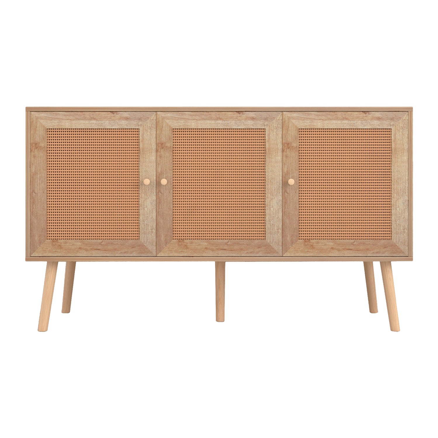 БУФЕТ МЕЛАМИН COLM С ВРАТИ ОТ СИНТЕТИЧЕН РАТАН 120x39x70Hсм.