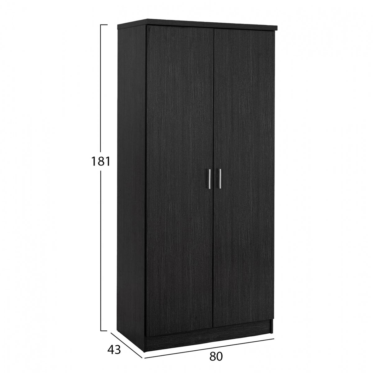 Гардероб с 2 врати Zebrano 80x43x181 см
