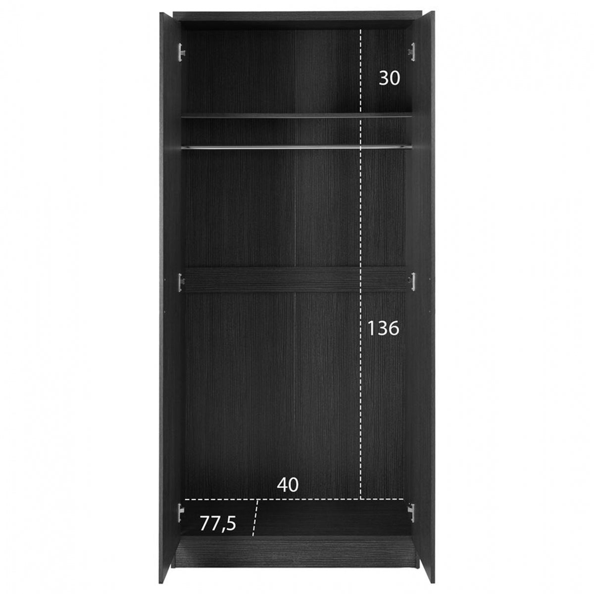 Гардероб с 2 врати Zebrano 80x43x181 см