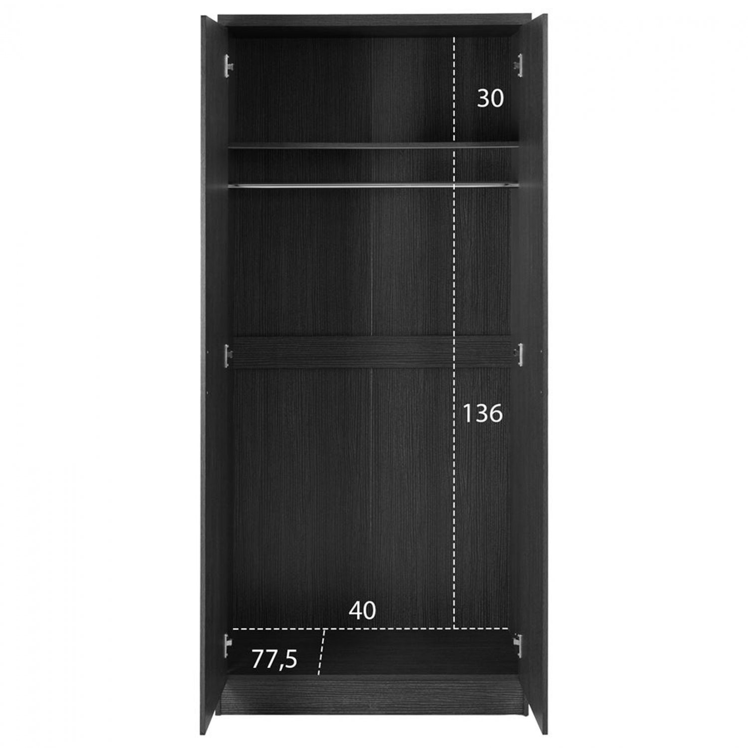 Гардероб с 2 врати Zebrano 80x43x181 см