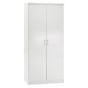 Гардероб с 2 врати в бяло 80x43x181 см.