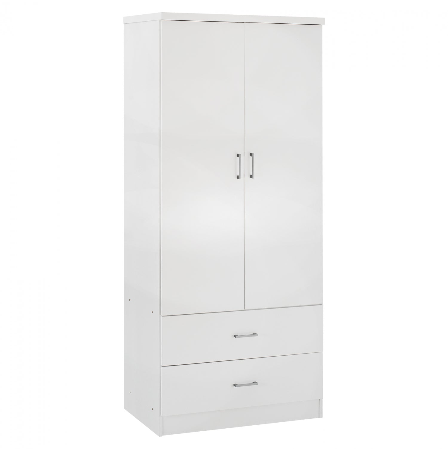 Гардероб с 2 врати и 2 чекмеджета бял 80x42,5Х180,5Y cm.