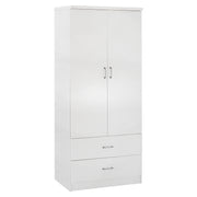 Гардероб с 2 врати и 2 чекмеджета бял 80x42,5Х180,5Y cm.