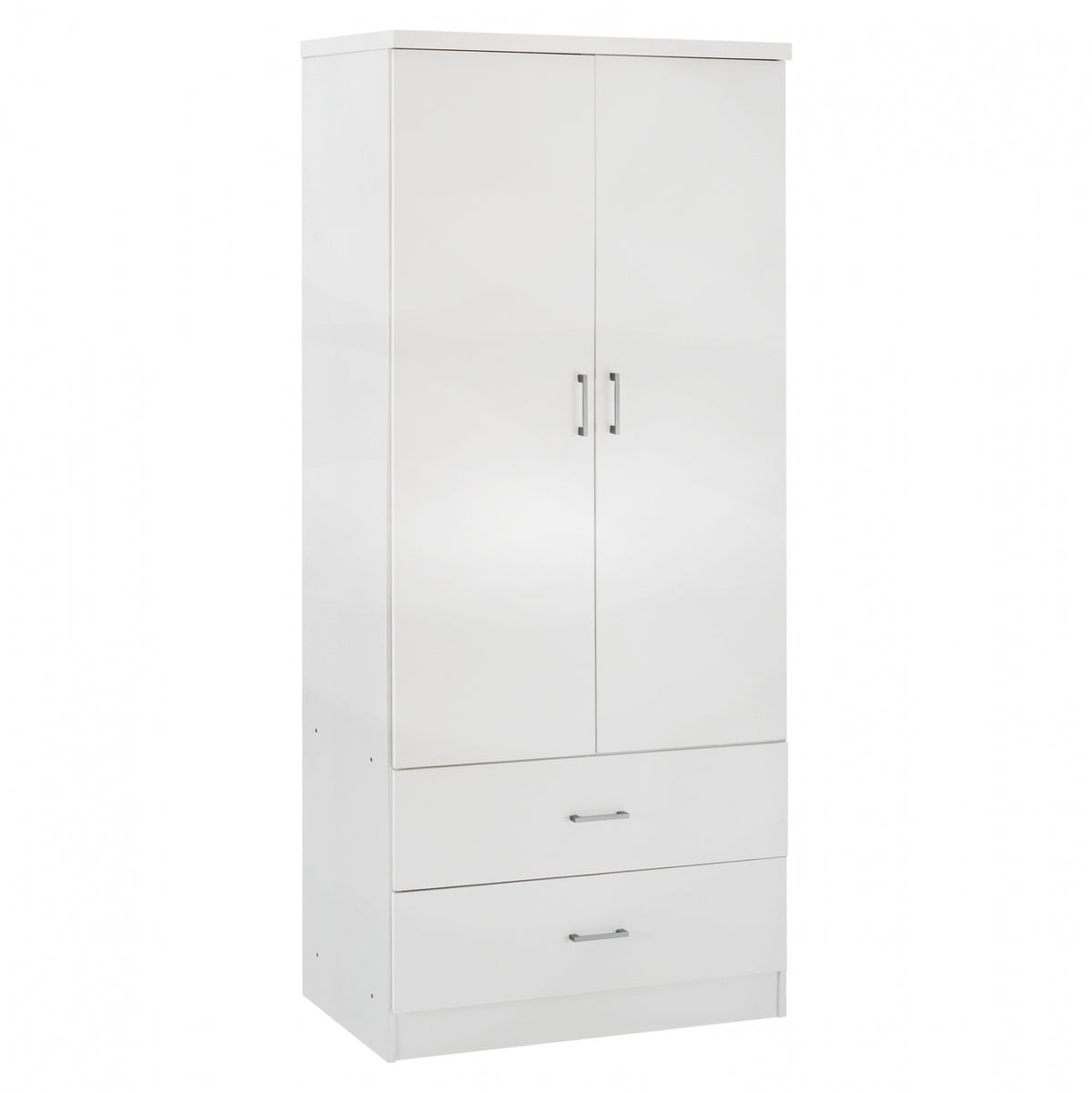 Гардероб с 2 врати и 2 чекмеджета бял 80x42,5Х180,5Y cm.