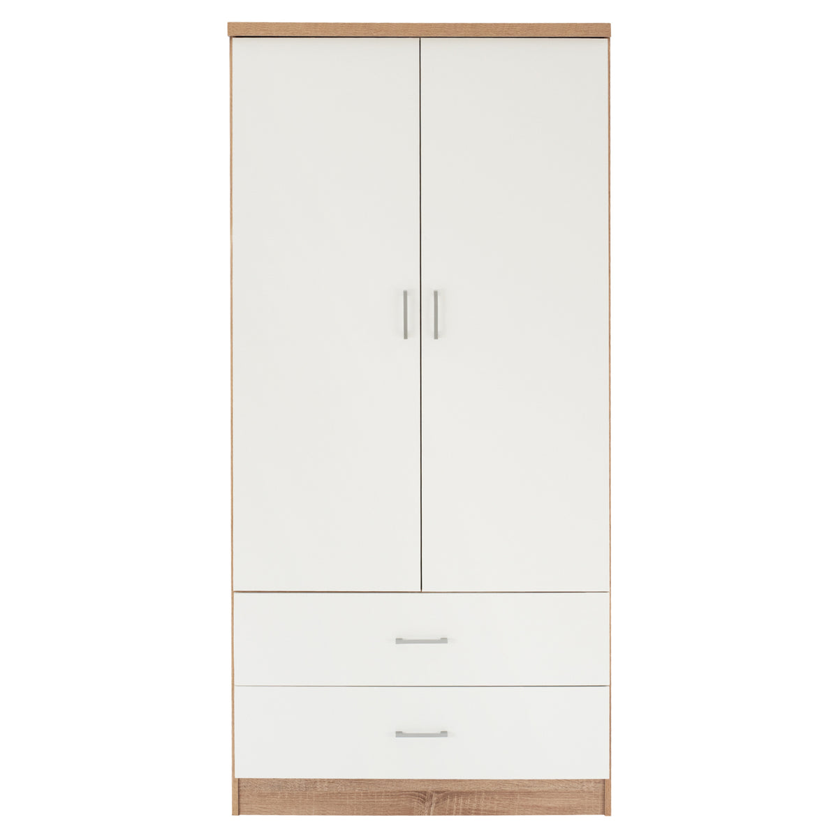 Гардероб с 2 врати и 2 чекмеджета Sonama-бял 80x42,5Х180,5Y cm.