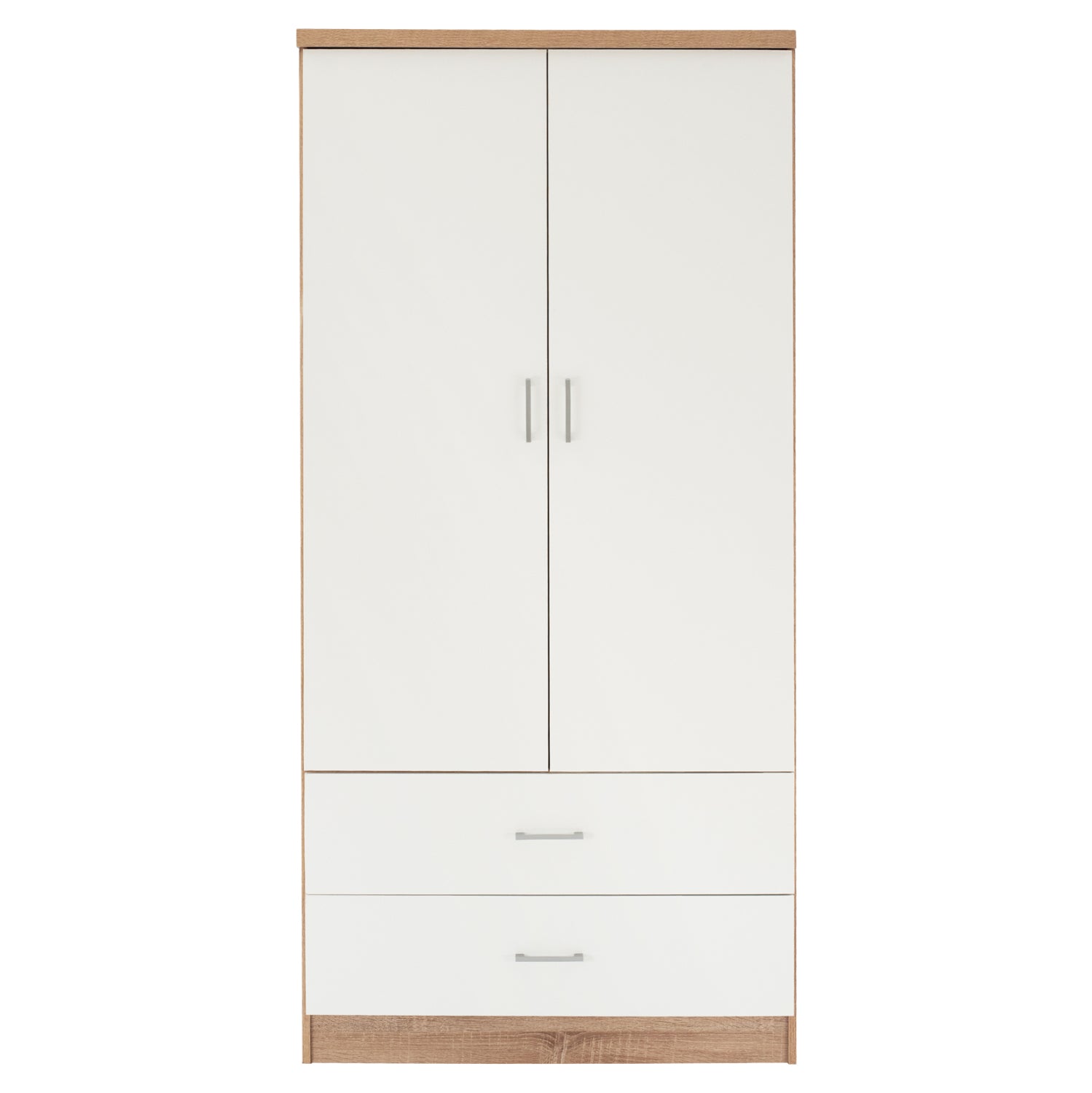 Гардероб с 2 врати и 2 чекмеджета Sonama-бял 80x42,5Х180,5Y cm.