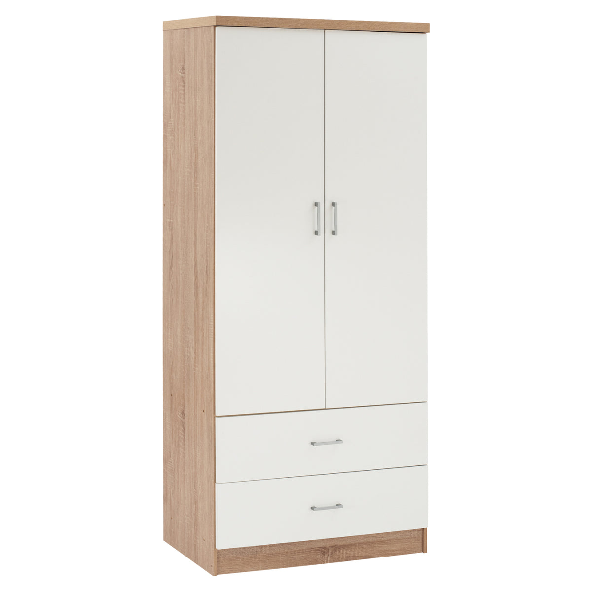 Гардероб с 2 врати и 2 чекмеджета Sonama-бял 80x42,5Х180,5Y cm.