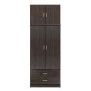 Гардероб 2 врати с лофт и 2 чекмеджета Zebrano 80x42x241