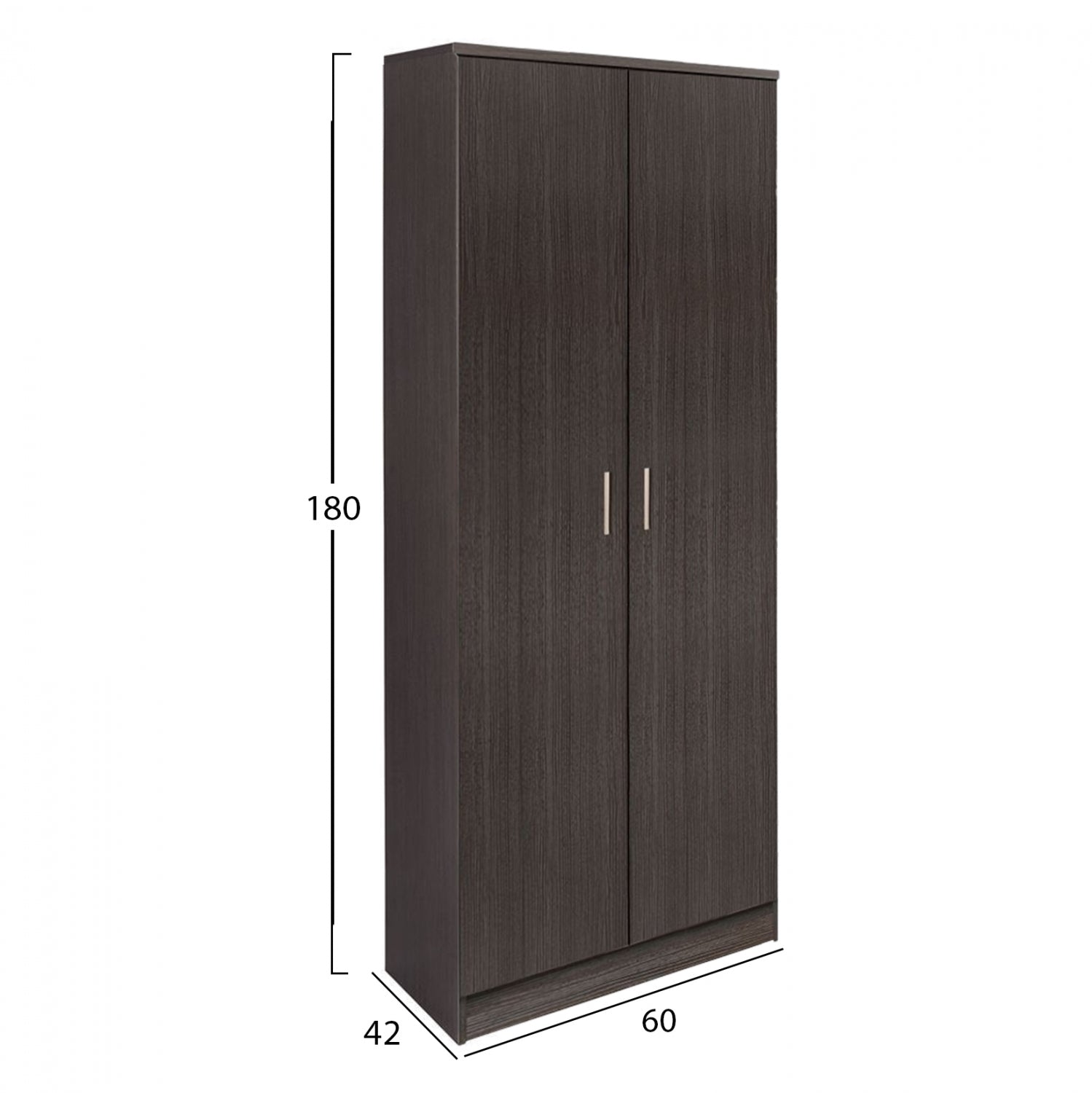 Гардероб с 2 врати и 3 рафта Zebrano 60x42x180