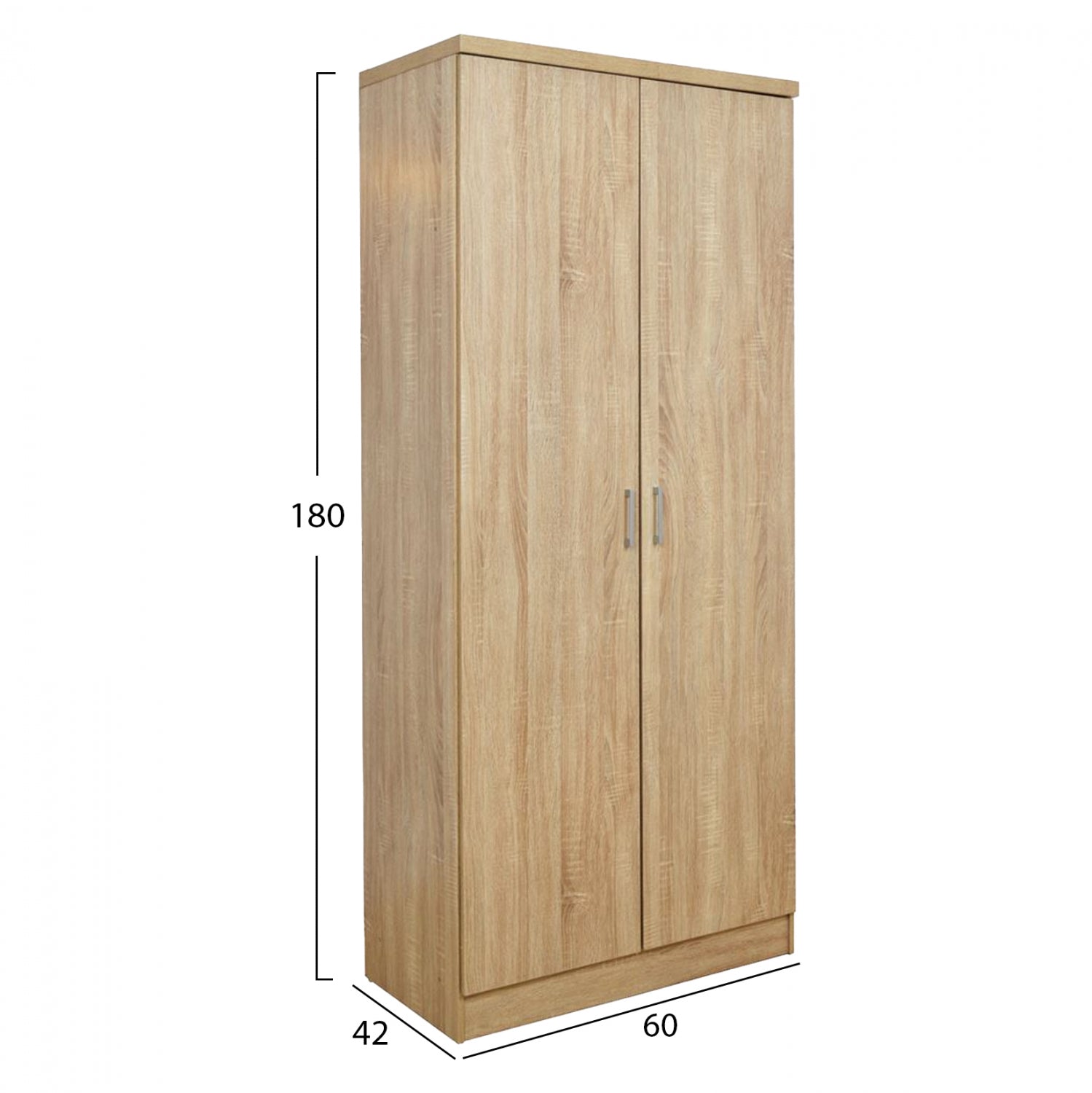 Гардероб с 2 врати и 3 рафта Sonama 60x42x180