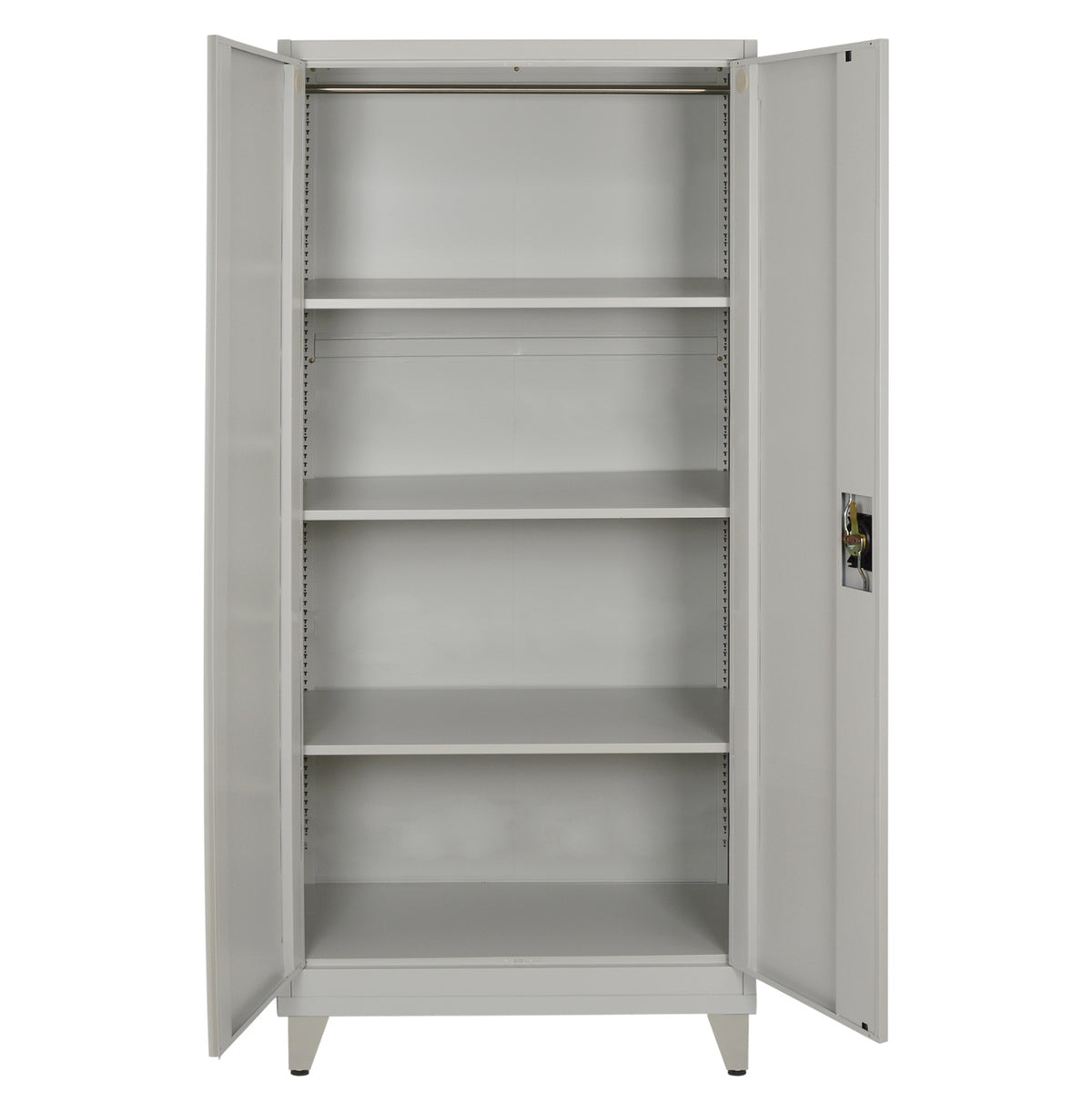 ГАРДЕРОБ 2-КРИЛЕН МЕТАЛЕН HRONDA С 3 РАФТА, КЛЮЧАЛКА И КРАКА 70x40x180Hcm.