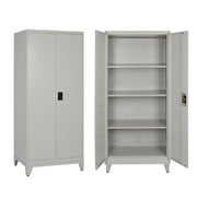 ГАРДЕРОБ 2-КРИЛЕН МЕТАЛЕН HRONDA С 3 РАФТА, КЛЮЧАЛКА И КРАКА 70x40x180Hcm.