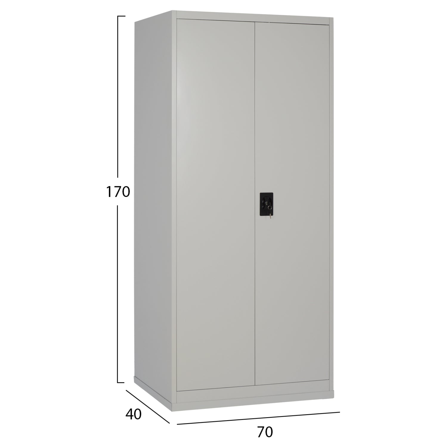 Метален гардероб HRONDA с 2 врати с 3 рафта и ключалка 70x40x170Hсм.