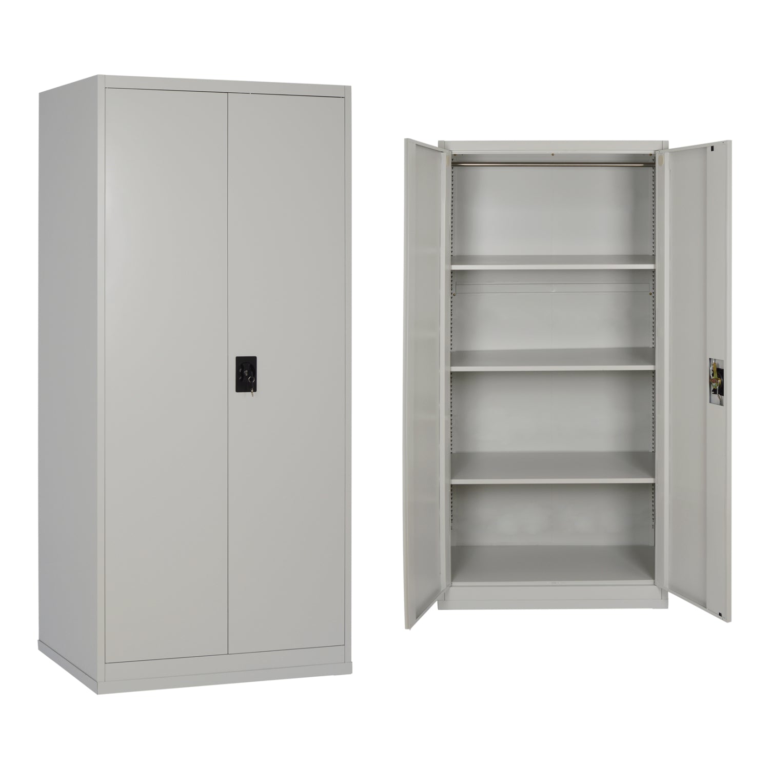 Метален гардероб HRONDA с 2 врати с 3 рафта и ключалка 70x40x170Hсм.