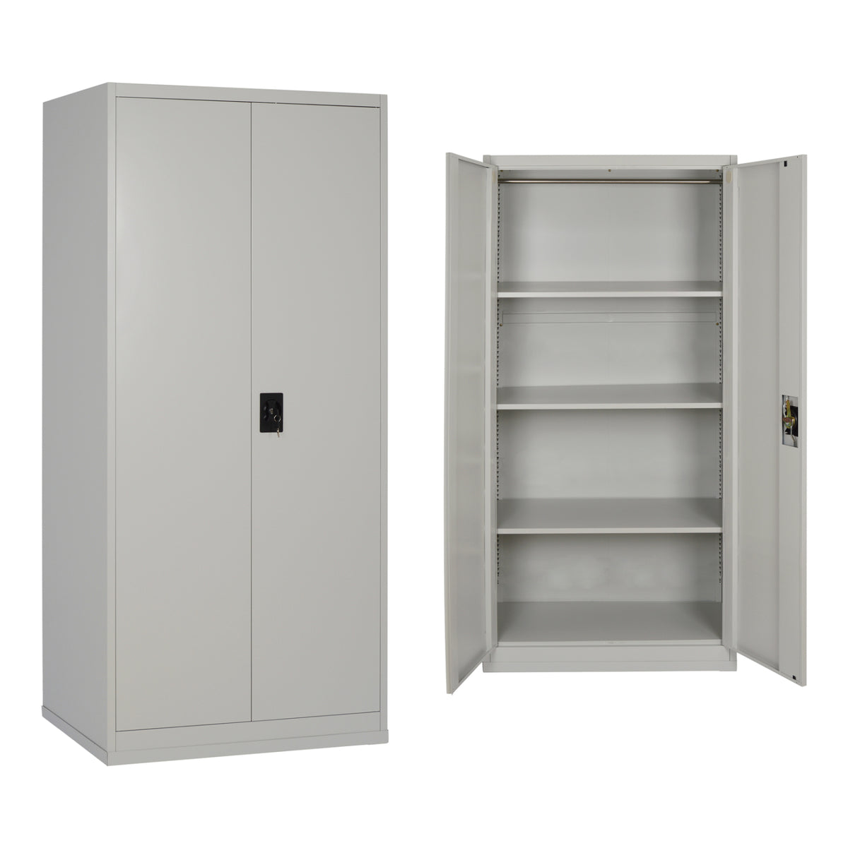 Метален гардероб HRONDA с 2 врати с 3 рафта и ключалка 70x40x170Hсм.