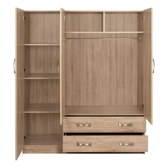 Гардероб 3 врати с 2 чекмеджета Sonama 150x55x180см