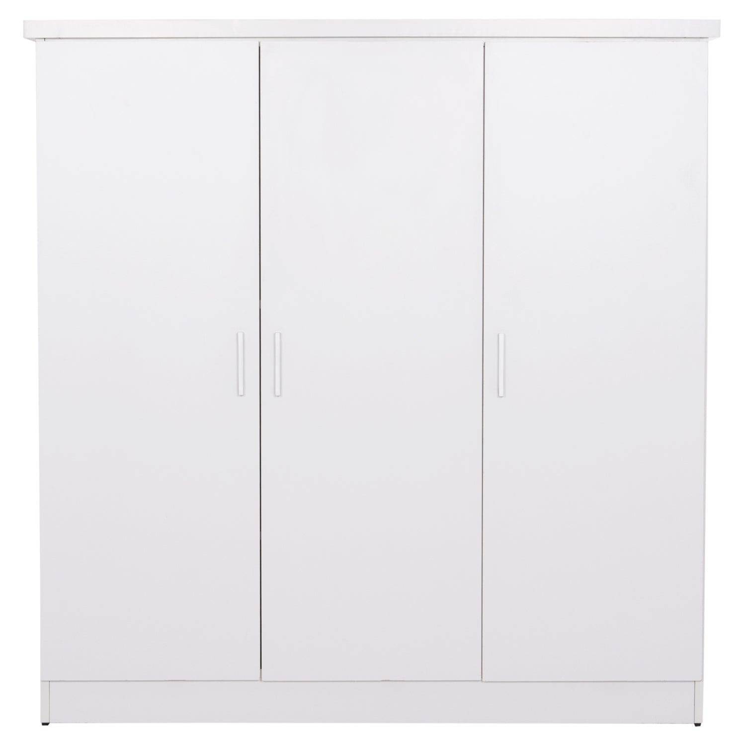 ГАРДЕРОБ 3-ВРАТИ С РАФТОВЕ FUENTO МЕЛАМИН В БЯЛО 120-116x40x123.5Hсм.